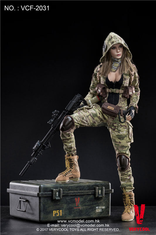 1/6 Action Figure MC Camouflage Woman Soldier Villa　