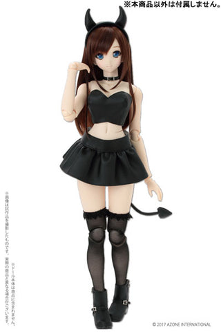 48cm/50cm Doll Wear - AZO2 Little Devil Costume Set / Leather Black (DOLL ACCESSORY)