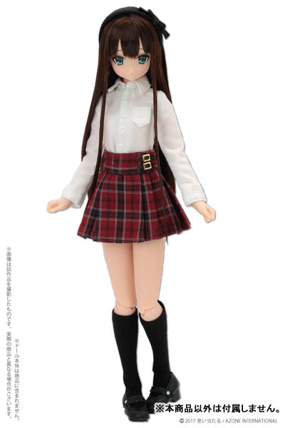 Doll Clothes - Pureneemo Original Costume - PureNeemo XS Size Costume - Preppy Pleated Skirt - 1/6 - Red (Azone)