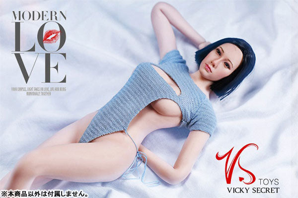 1/6 Women's Sexy Knit Corset Set A (Gray Blue) (VS-XG09A) (DOLL ACCESSORY)