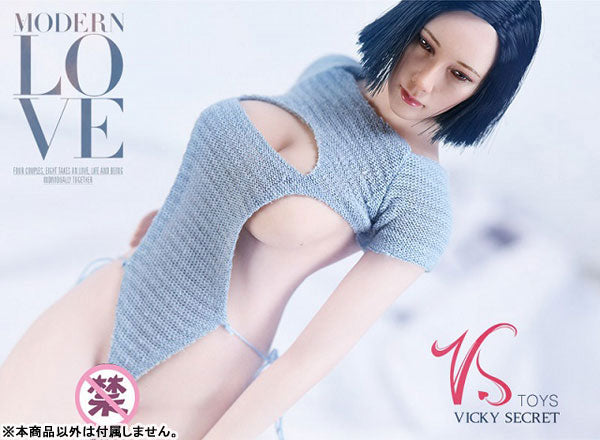 1/6 Women's Sexy Knit Corset Set A (Gray Blue) (VS-XG09A) (DOLL ACCESSORY)
