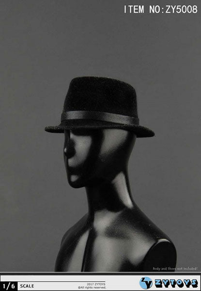 1/6 Fedora Hat (Black) (DOLL ACCESSORY)