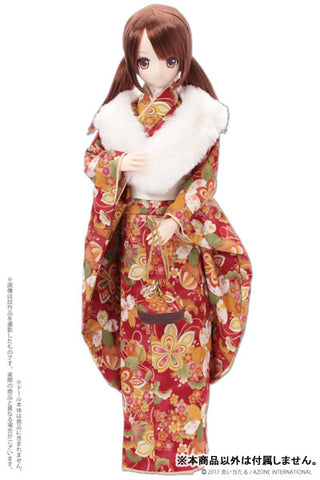 48cm/50cm Doll Wear - AZO2 Furisode Set / Scarlet (DOLL ACCESSORY)