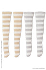 Doll Clothes - Picconeemo Costume - Border Socks B Set - 1/12 - White x Beige White x Gray (Azone)