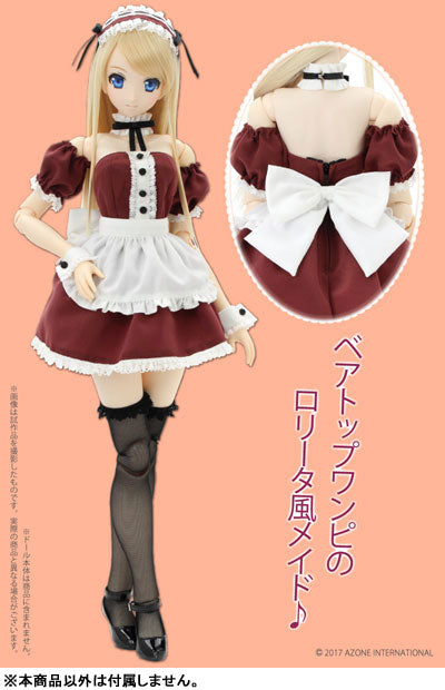 48cm/50cm Doll Wear - AZO2 Lolita Maid Dress Set / Bordeaux (DOLL ACCESSORY)