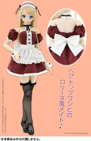 48cm/50cm Doll Wear - AZO2 Lolita Maid Dress Set / Bordeaux (DOLL ACCESSORY)
