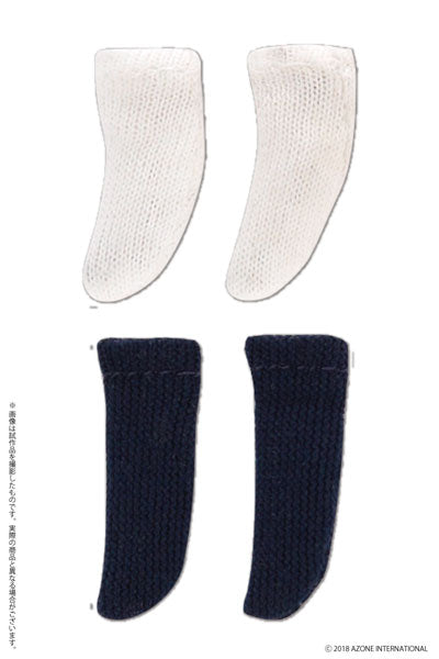 Doll Clothes - Picconeemo Costume - Short Socks - 1/12 - A Set, White/Navy (Azone)