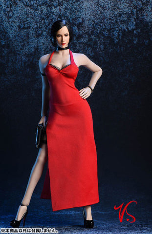 1/6 Halter Evening Dress (Red) (DOLL ACCESSORY)