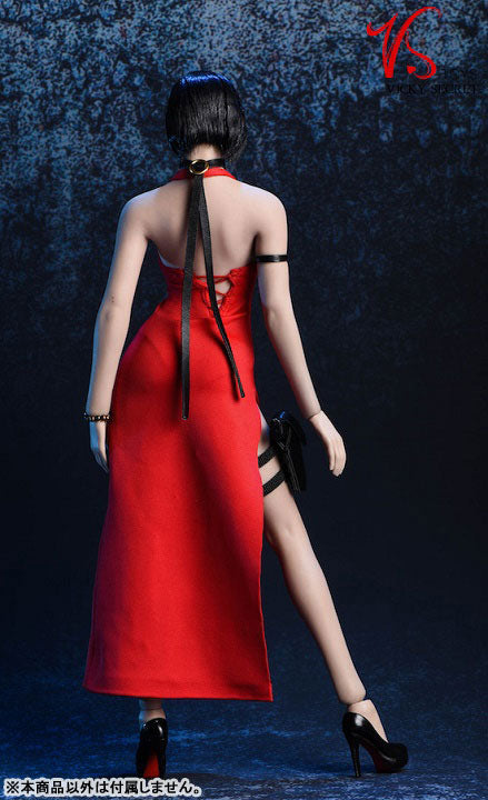 1/6 Halter Evening Dress (Red) (DOLL ACCESSORY)