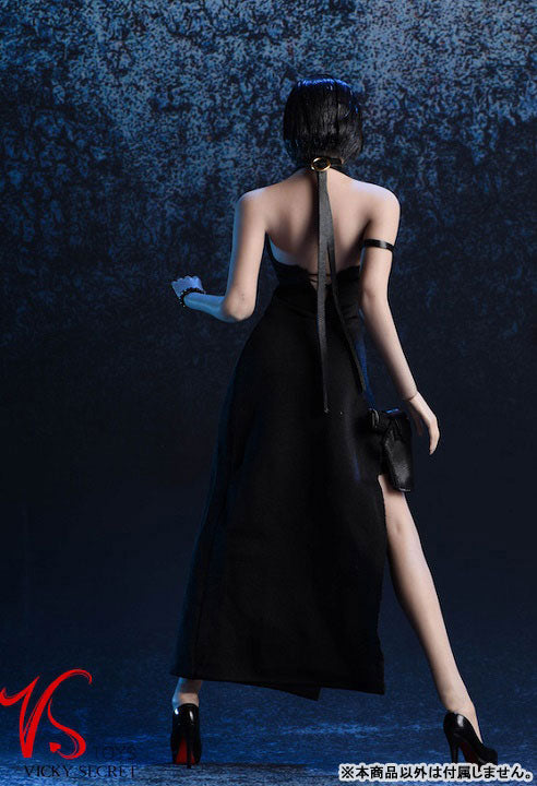 1/6 Halter Evening Dress (Black) (DOLL ACCESSORY)