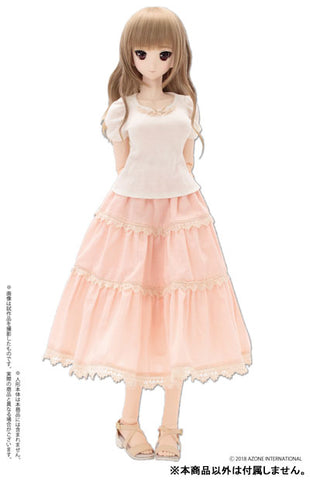 48cm/50cm Doll Wear - AZO2 Early summer Dress Set / Beige x Pink (DOLL ACCESSORY)