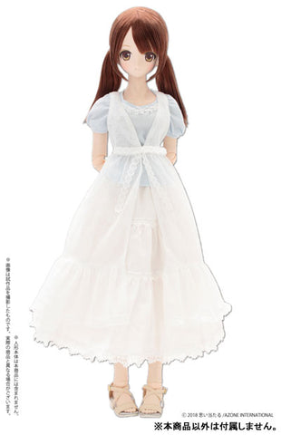 48cm/50cm Doll Wear - AZO2 Early summer Dress Set / White x Light Blue (DOLL ACCESSORY)