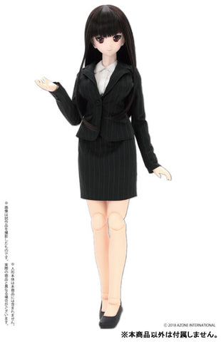 48cm/50cm Doll Wear - AZO2 Ladies Suit Set Black Stripe (DOLL ACCESSORY)