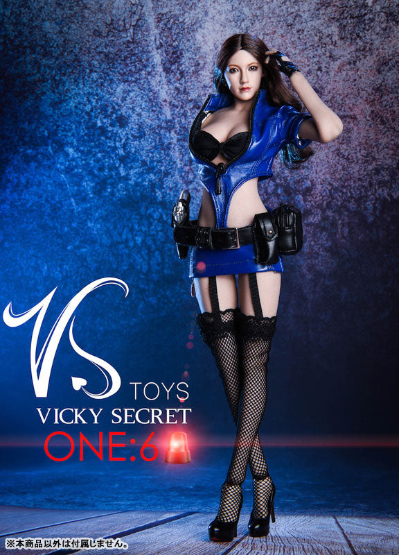 Sexy Policewoman Uniform Set (for 1/6 Scale Doll) / Blue [Clothes Only]