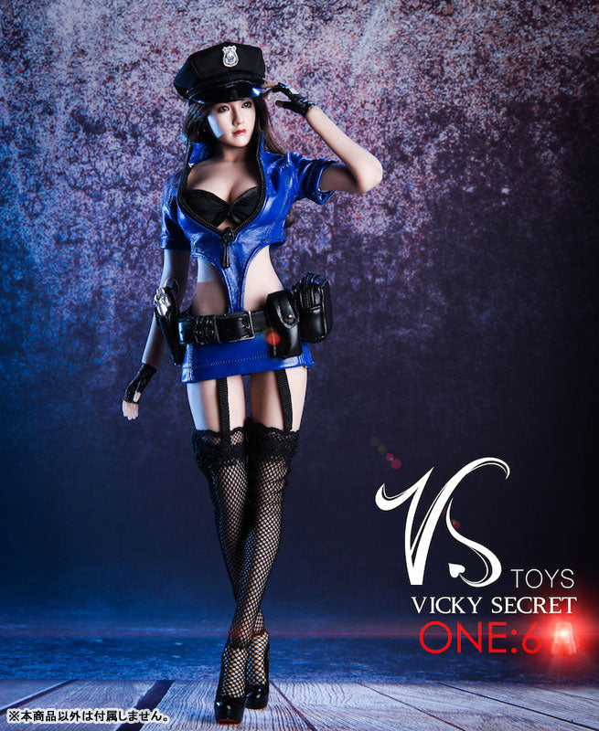 Sexy Policewoman Uniform Set (for 1/6 Scale Doll) / Blue [Clothes Only]