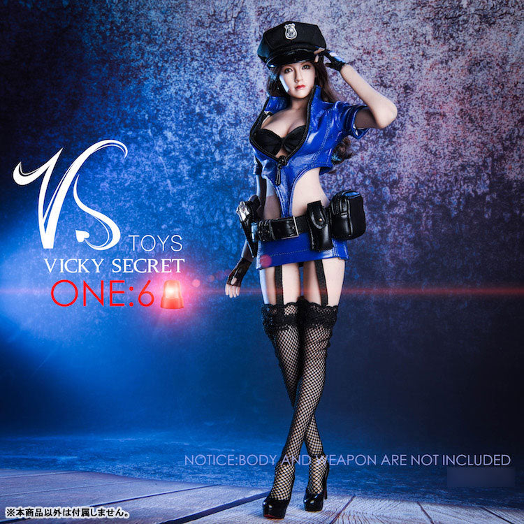 Sexy Policewoman Uniform Set (for 1/6 Scale Doll) / Blue [Clothes Only]