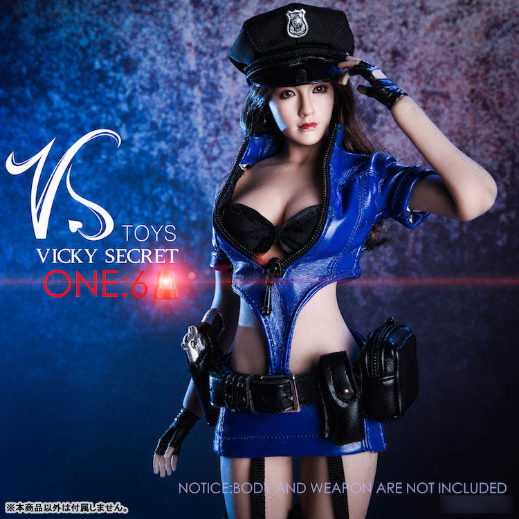 Sexy Policewoman Uniform Set (for 1/6 Scale Doll) / Blue [Clothes Only]