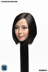 1/6 Asian Female Head 010 Black Hair Bobbed　