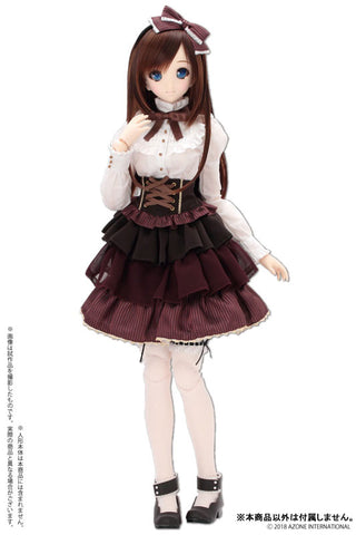 48/50cm Doll Wear FAO118-BRW AZO2 Sahras a la mode Twinkle Twinkle DressSet Bordeaux x white　