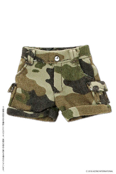 Doll Clothes - Picconeemo Costume - 1/12 Short Cargo Pants - 1/12 - Camo Pattern khaki (Azone)