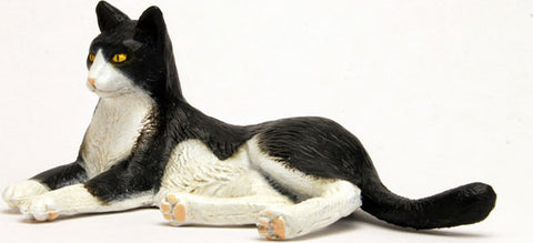 1/12 Japanese Cat Tuxedo Cat (Lying Down)