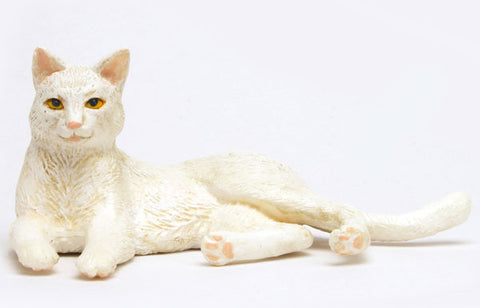 1/12 Japanese Cat White Cat (Lying Down)