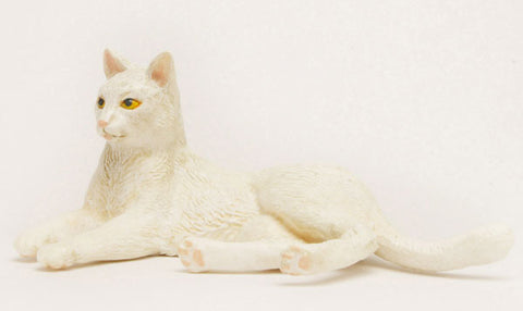 1/12 Japanese Cat White Cat (Lying Down)