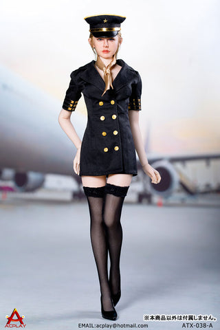 1/6 Sexy Female Flight Attendant Suit Set Black (DOLL ACCESSORY)(Provisional Pre-order)