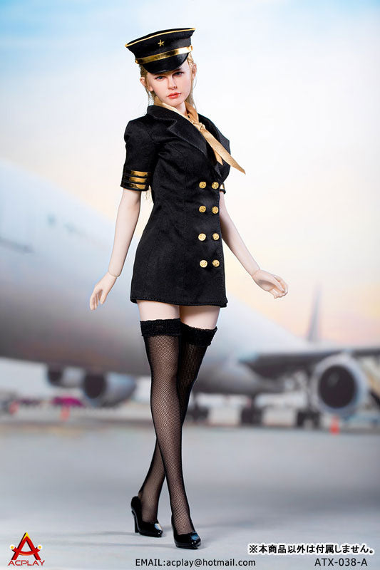 1/6 Sexy Female Flight Attendant Suit Set Black (DOLL ACCESSORY)(Provisional Pre-order)