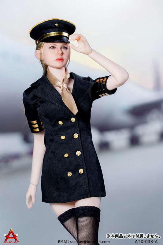 1/6 Sexy Female Flight Attendant Suit Set Black (DOLL ACCESSORY)(Provisional Pre-order)