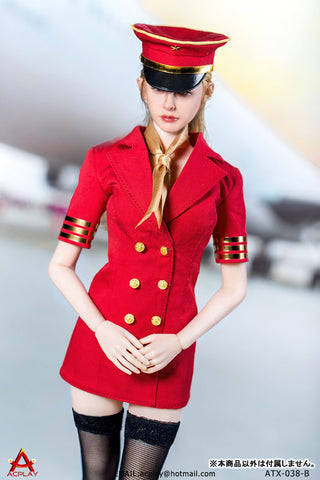 1/6 Sexy Female Flight Attendant Suit Set Red (DOLL ACCESSORY)(Provisional Pre-order)　