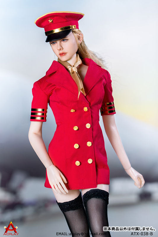 1/6 Sexy Female Flight Attendant Suit Set Red (DOLL ACCESSORY)(Provisional Pre-order)　