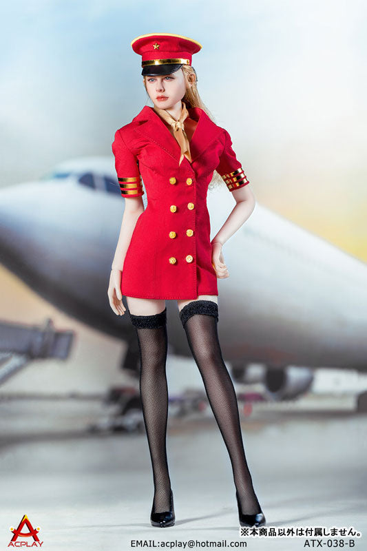 1/6 Sexy Female Flight Attendant Suit Set Red (DOLL ACCESSORY)(Provisional Pre-order)　