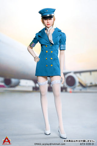 1/6 Sexy Female Flight Attendant Suit Set Blue (DOLL ACCESSORY)(Provisional Pre-order)