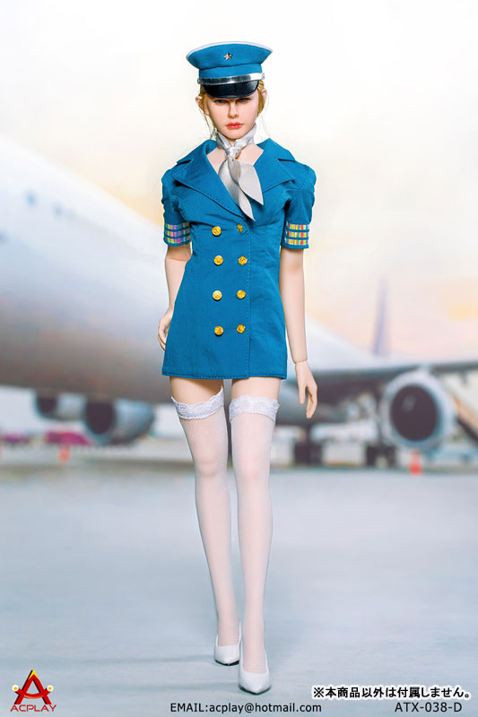 1/6 Sexy Female Flight Attendant Suit Set Blue (DOLL ACCESSORY)(Provisional Pre-order)