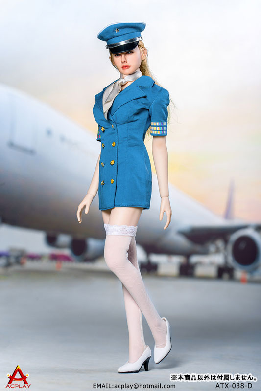 1/6 Sexy Female Flight Attendant Suit Set Blue (DOLL ACCESSORY)(Provisional Pre-order)