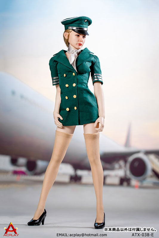 1/6 Sexy Female Flight Attendant Suit Set Green (DOLL ACCESSORY)(Provisional Pre-order)