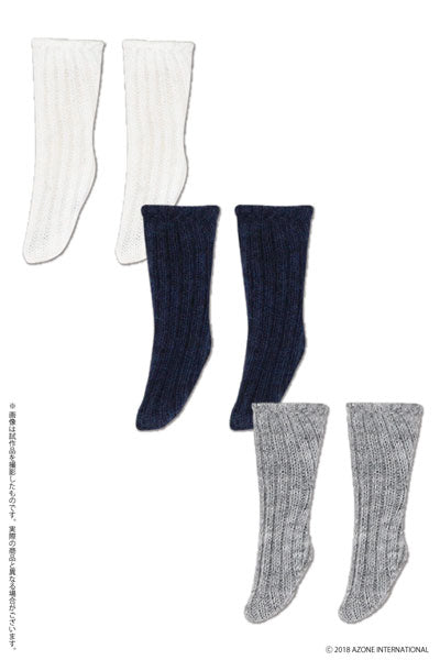 Doll Clothes - Pureneemo Original Costume - PureNeemo S Size Costume - Crew Socks Set - 1/6 - White x Navy x Gray (Azone)