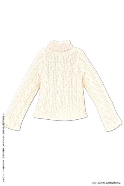 Doll Clothes - PureNeemo M Size Costume - Pureneemo Original Costume - Fisherman's High Neck Sweater - 1/6 - Off White (Azone)