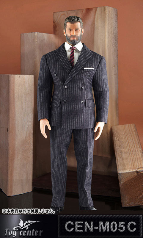 1/6 Gentleman Stripe Suit Set Dark Gray for Massive (DOLL ACCESSORY)(Provisional Pre-order)