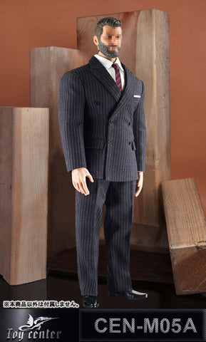 1/6 Gentleman Stripe Suit Set Dark Gray for Massive (DOLL ACCESSORY)(Provisional Pre-order)