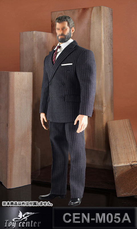 1/6 Gentleman Stripe Suit Set Dark Gray for Massive (DOLL ACCESSORY)(Provisional Pre-order)