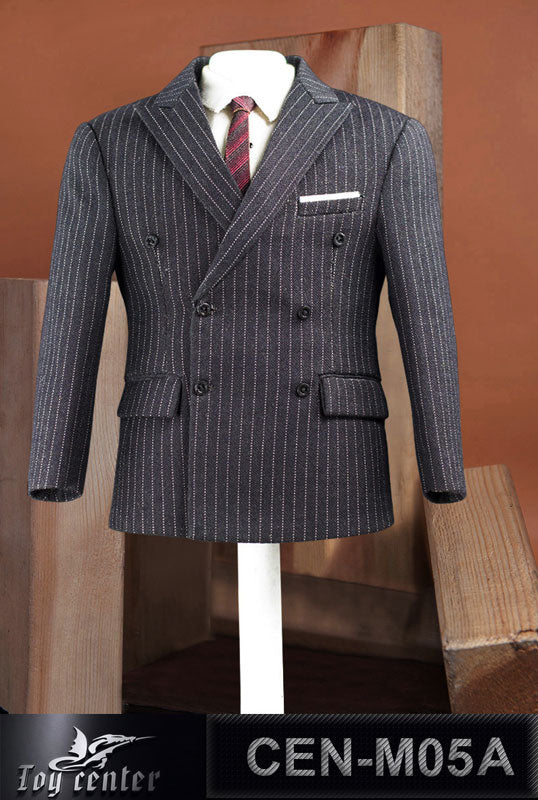 1/6 Gentleman Stripe Suit Set Dark Gray for Massive (DOLL ACCESSORY)(Provisional Pre-order)