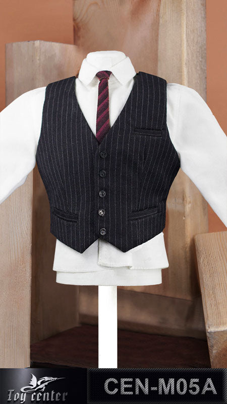 1/6 Gentleman Stripe Suit Set Dark Gray for Massive (DOLL ACCESSORY)(Provisional Pre-order)