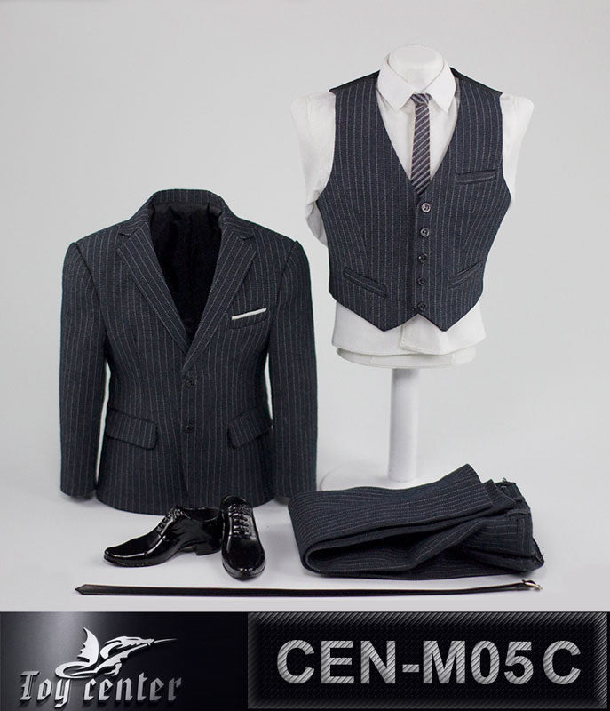 1/6 Gentleman Stripe Suit Set Light Gray for Massive (DOLL ACCESSORY)(Provisional Pre-order)