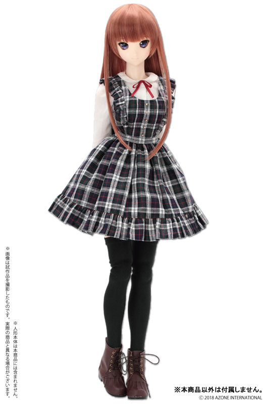 50cm Collection - Doll Clothes - AZO2 Classical Check Jumper Dress Set - 1/3 - Navy Check (Azone)　