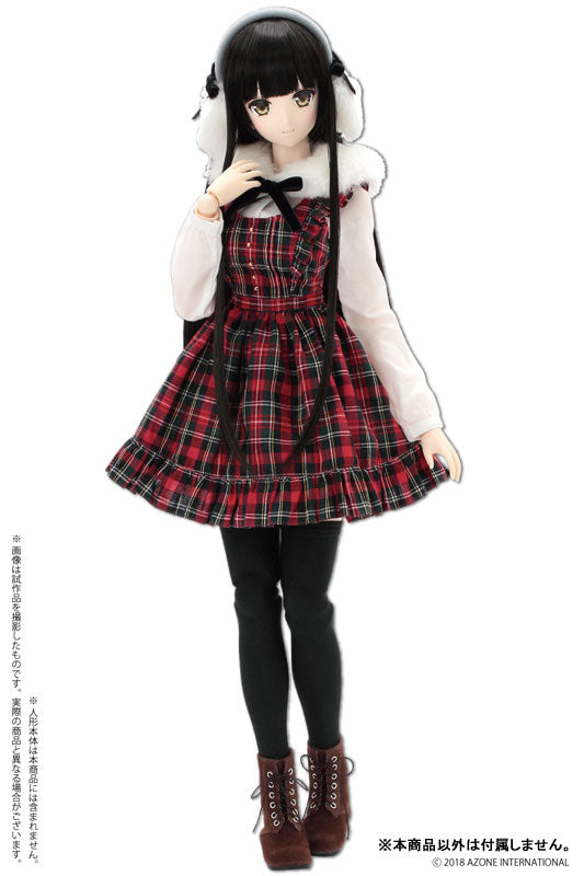 50cm Collection - Doll Clothes - AZO2 Classical Check Jumper Dress Set - 1/3 - Red Check (Azone)