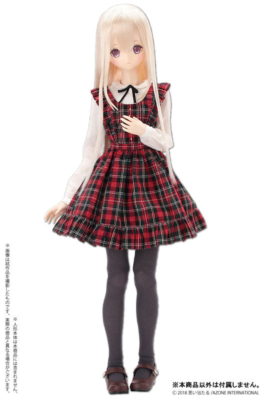 50cm Collection - Doll Clothes - AZO2 Classical Check Jumper Dress Set - 1/3 - Red Check (Azone)