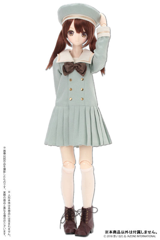 50cm Collection - Doll Clothes - Sailor Collar One-piece - 1/3 - Off White x Green (Azone)　