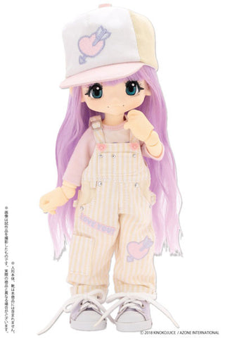 KIKIPOP! - Kinoko Planet - Doll Clothes - Hatsukoi Otome Overalls Set - Yellow x Purple (Azone)